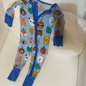 Little Sleepies Blue Animal Friends Footie Pajamas